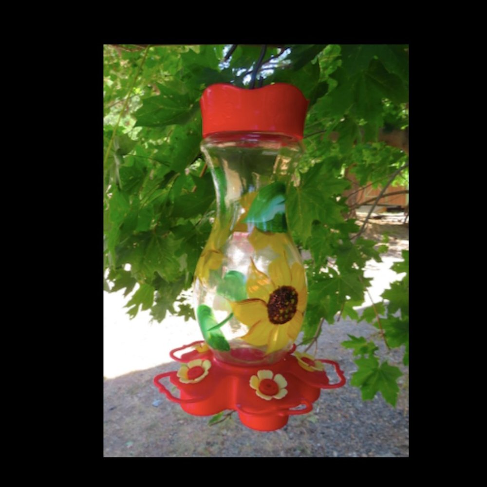 Vintage Sunflower Hummingbird Feeder - Large